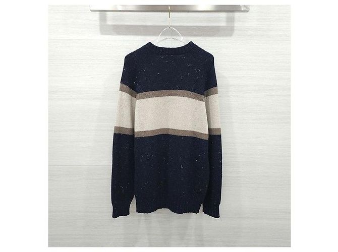 Brunello Cucinelli Stripe Round Knit Strickpullover Grün - Ansicht 2