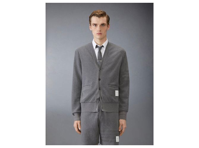 Thom Browne Cardigã de algodão com decote em V - vista 12