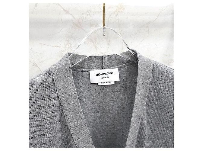 Thom Browne Cardigã de algodão com decote em V - vista 3