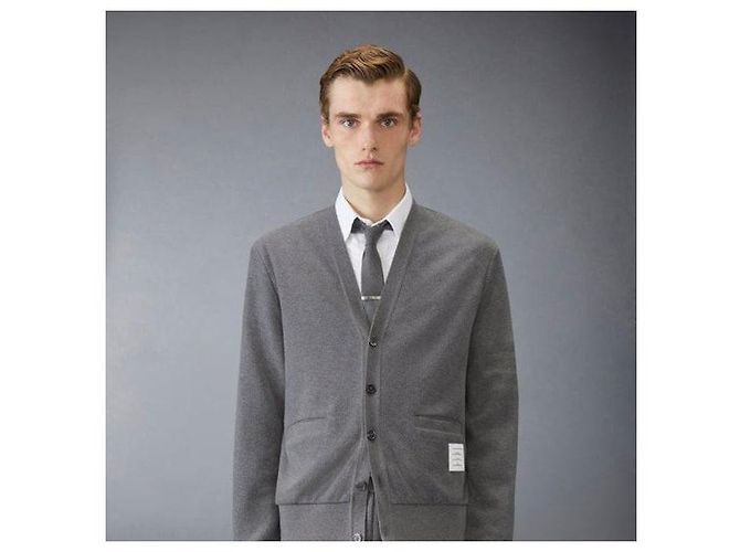 Thom Browne Cardigã de algodão com decote em V - vista 6