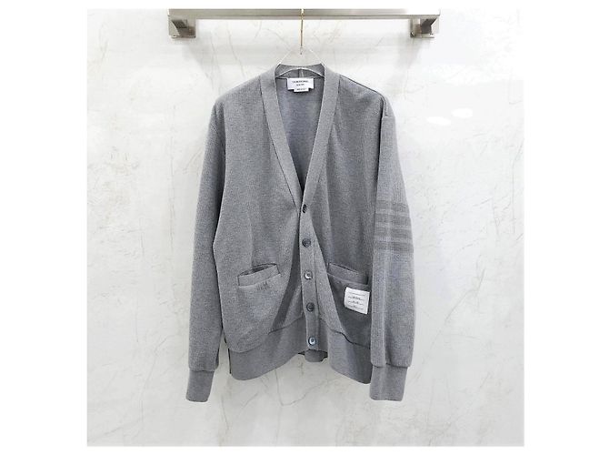 Thom Browne Cardigã de algodão com decote em V - vista 7