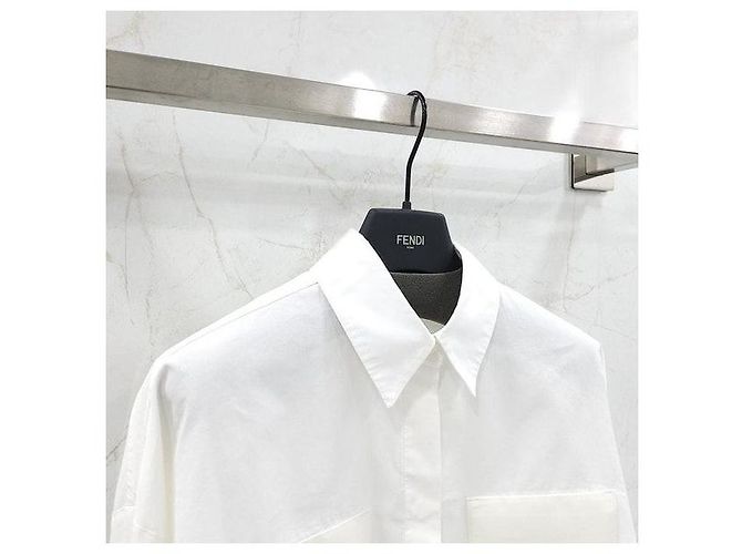 Fendi Camisa corta de popelín blanca - vista 3
