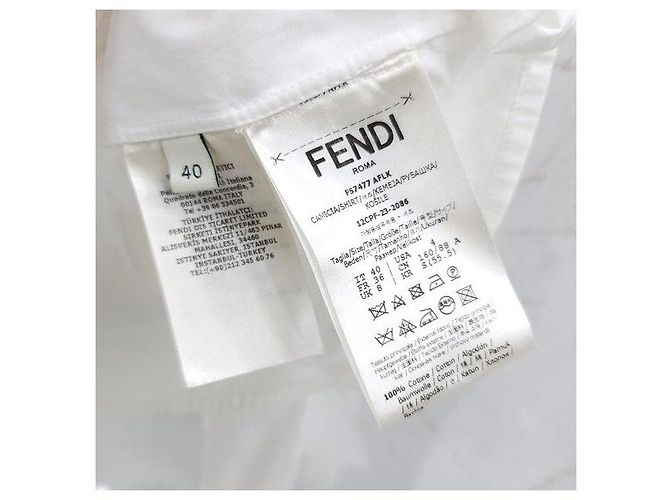 Fendi Camisa corta de popelín blanca - vista 6