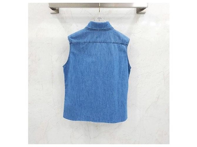 Miu Miu Camisa sin mangas de chambray Azul - vista 2