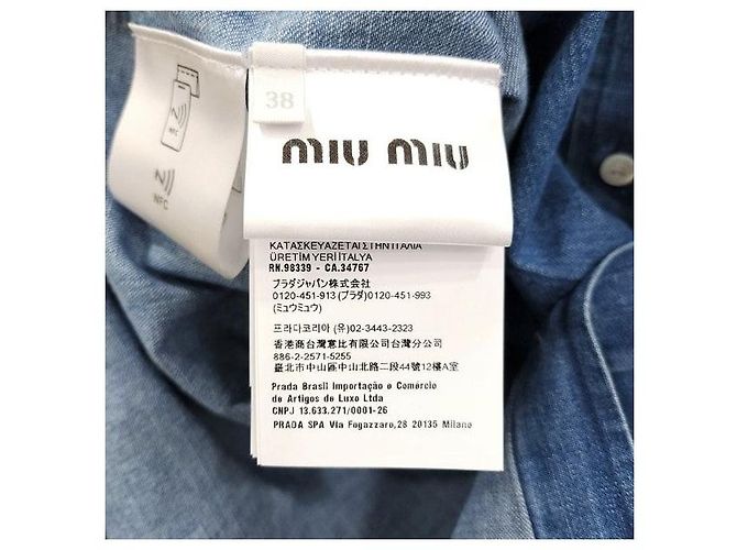 Miu Miu Camisa sin mangas de chambray Azul - vista 5