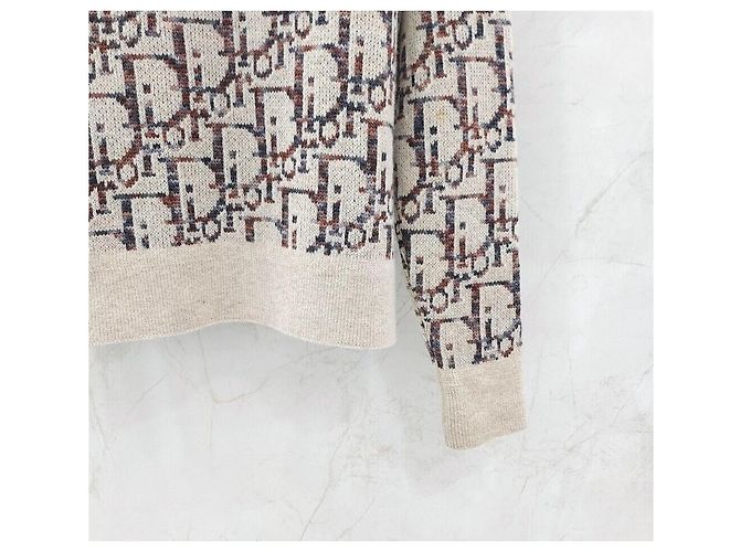 Dior Beiger Oblique Jacquard-Strickpullover - Ansicht 4