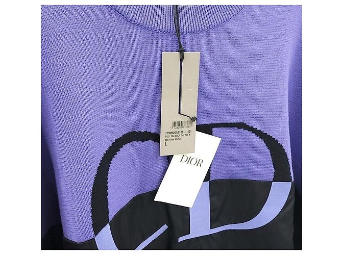 Dior Wolle-Nylon Strick mit CD-Logo in Lila - Ansicht 5