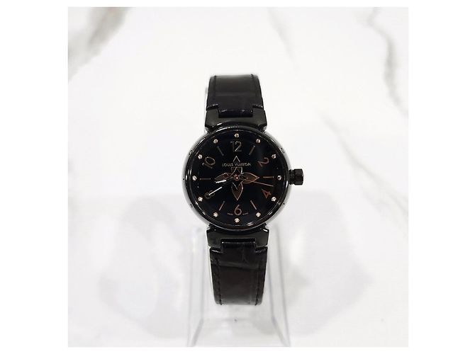 Louis Vuitton All Black Diamond Quarz Uhr - Ansicht 11