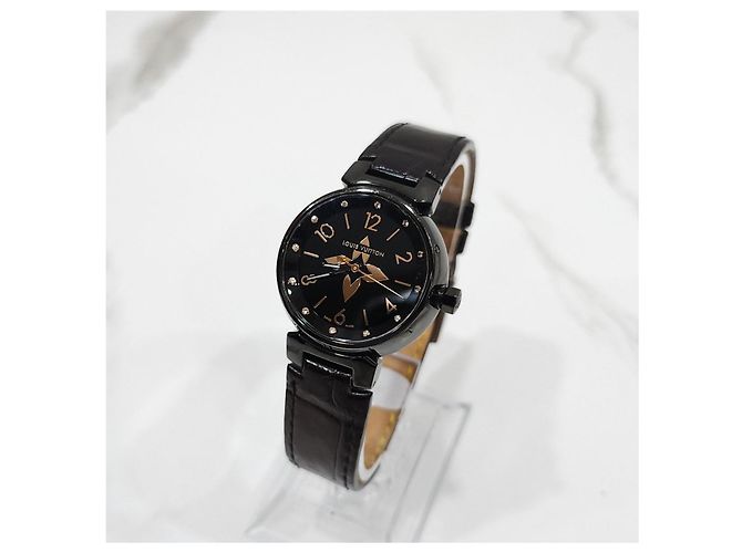 Louis Vuitton All Black Diamond Quarz Uhr - Ansicht 12