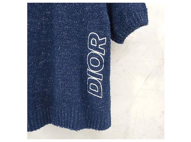 Dior Logo Heavy Cotton Strick-T-Shirt mit kurzen Ärmeln - Ansicht 4