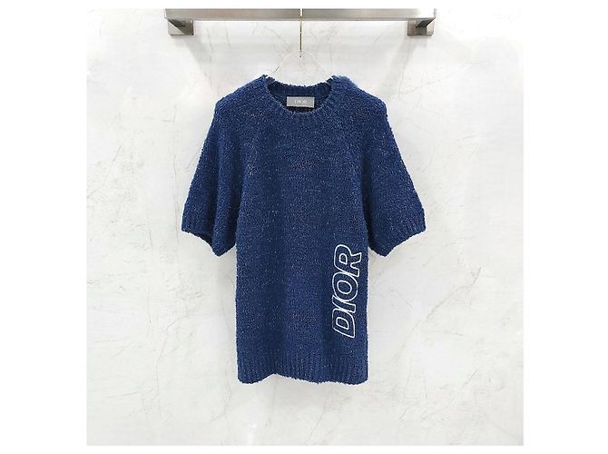 Dior Logo Heavy Cotton Strick-T-Shirt mit kurzen Ärmeln - Ansicht 7
