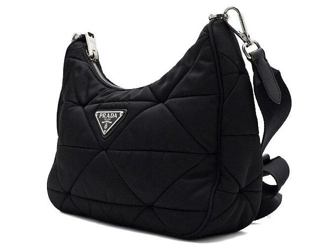 Prada Borsa a tracolla in nylon trapuntato con logo triangolare - vista 2