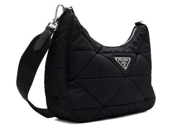 Prada Borsa a tracolla in nylon trapuntato con logo triangolare - vista 3