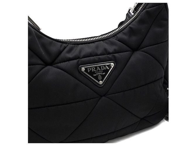 Prada Borsa a tracolla in nylon trapuntato con logo triangolare - vista 8