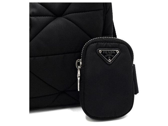 Prada Borsa a tracolla in nylon trapuntato con logo triangolare - vista 9