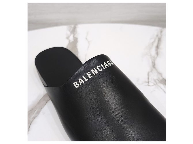 Balenciaga Logo Leder Mule Blofer - Ansicht 11