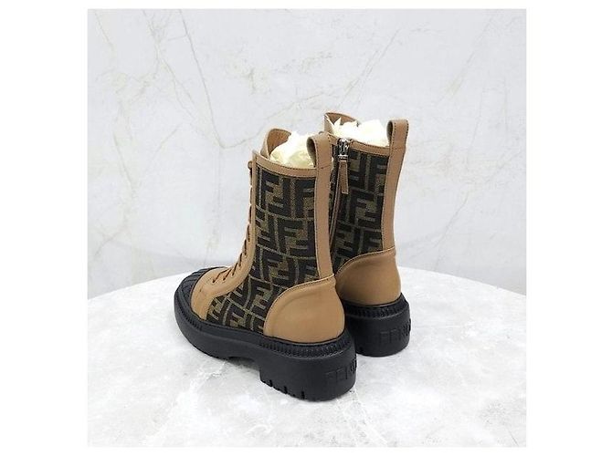 Fendi FF Jacquard Domino Flache Boots - Ansicht 4
