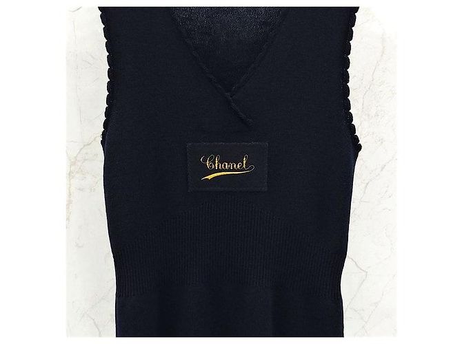 Chanel Ärmelloses Oberteil aus Wolle Grün - Ansicht 4