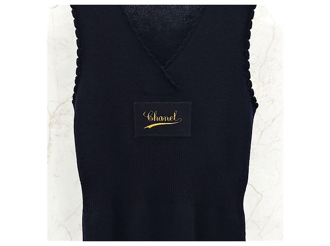 Chanel Ärmelloses Oberteil aus Wolle Grün - Ansicht 9