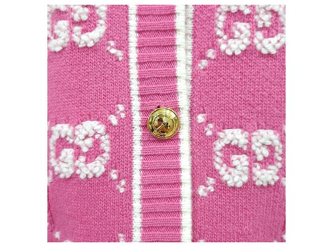 Gucci Kaschmir-Bouclé-Jacquard-Cardigan Rosa - Ansicht 12