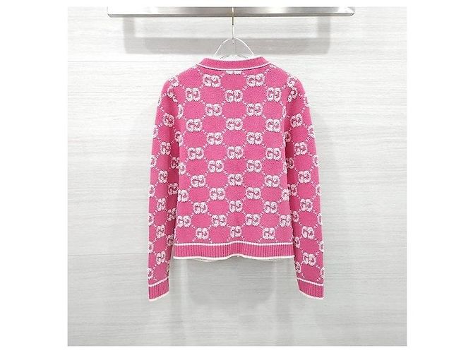Gucci Kaschmir-Bouclé-Jacquard-Cardigan Rosa - Ansicht 2