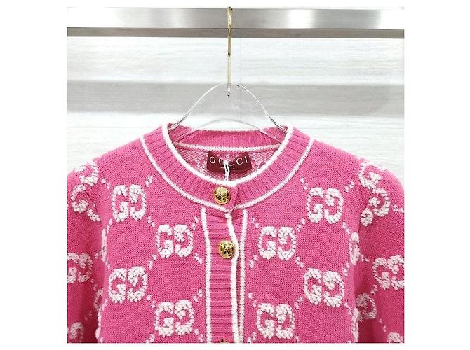 Gucci Kaschmir-Bouclé-Jacquard-Cardigan Rosa - Ansicht 3