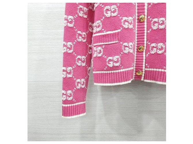 Gucci Kaschmir-Bouclé-Jacquard-Cardigan Rosa - Ansicht 4