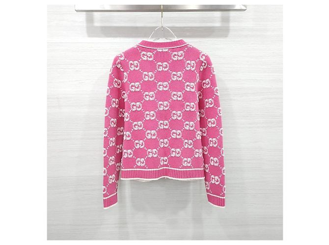 Gucci Kaschmir-Bouclé-Jacquard-Cardigan Rosa - Ansicht 9