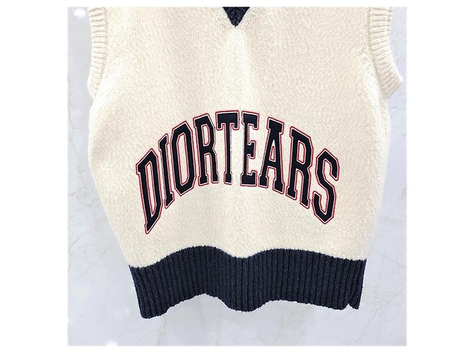 Dior Denim Tears Jacquard-Strickweste aus Wolle und Baumwolle - Ansicht 12