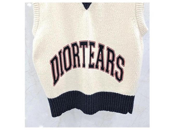 Dior Denim Tears Jacquard-Strickweste aus Wolle und Baumwolle - Ansicht 4