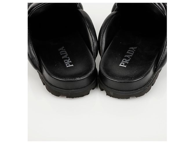 Prada Sabot acolchoado preto soft - vista 10