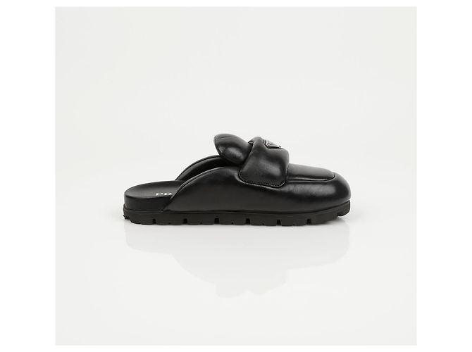 Prada Sabot acolchoado preto soft - vista 11