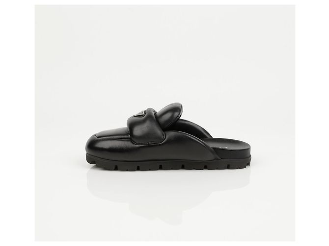 Prada Sabot acolchoado preto soft - vista 13