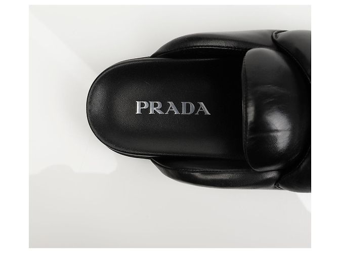 Prada Sabot acolchoado preto soft - vista 17