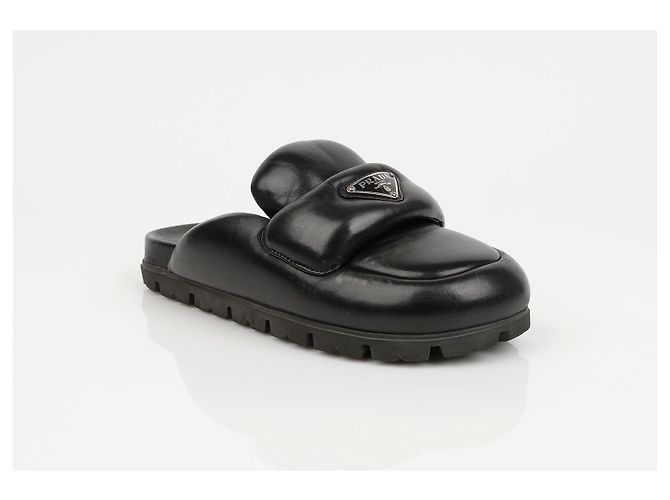 Prada Sabot acolchoado preto soft - vista 2