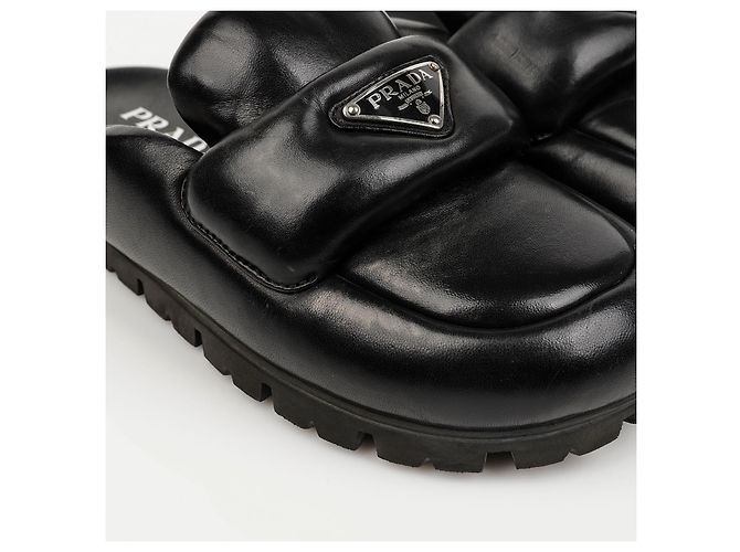 Prada Sabot acolchoado preto soft - vista 4