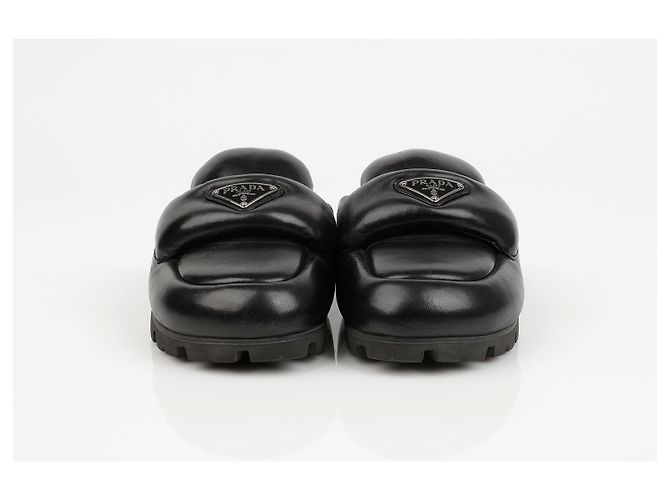 Prada Sabot acolchoado preto soft - vista 5
