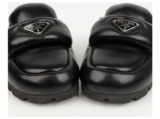 Prada Sabot acolchoado preto soft - vista 6