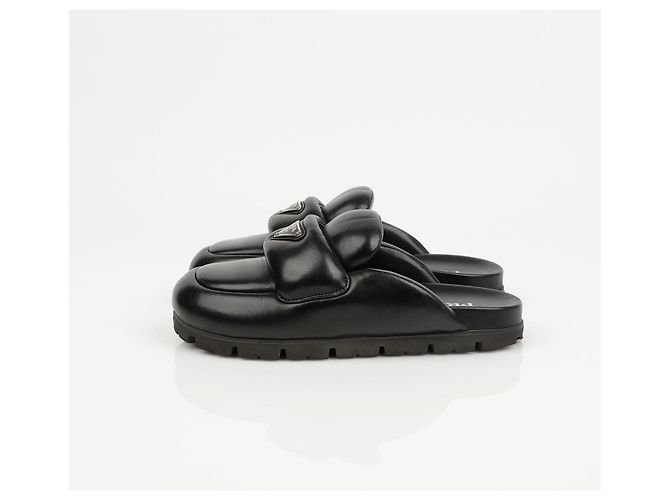 Prada Sabot acolchoado preto soft - vista 7