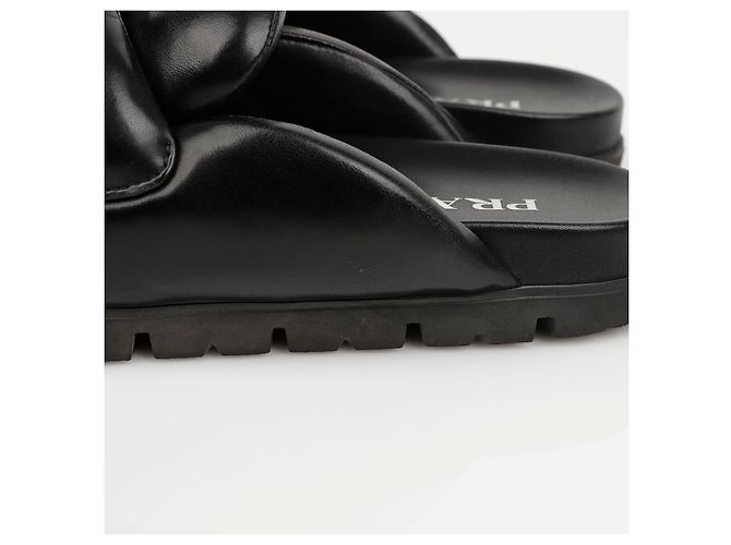 Prada Sabot acolchoado preto soft - vista 8