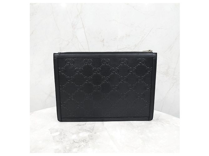 Gucci Geprägte Leder-Clutch - Ansicht 10