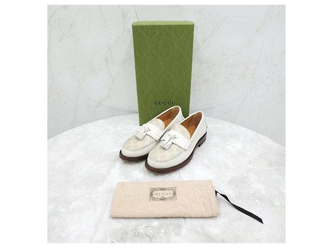 Gucci Mocassini GG Supreme Tassel Canvas Leather - vista 8