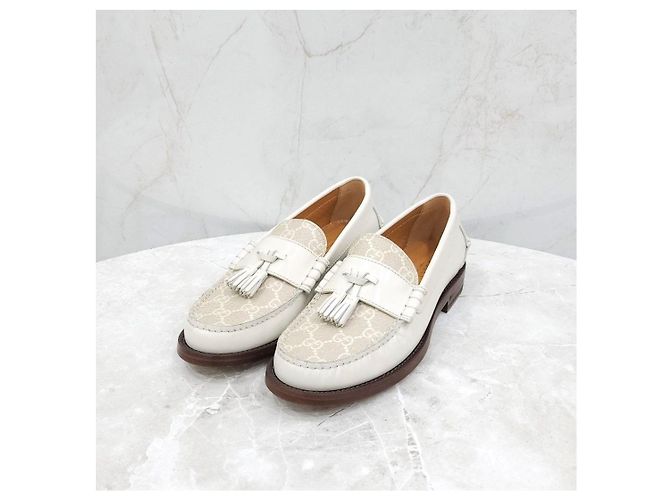 Gucci Mocassini GG Supreme Tassel Canvas Leather - vista 9