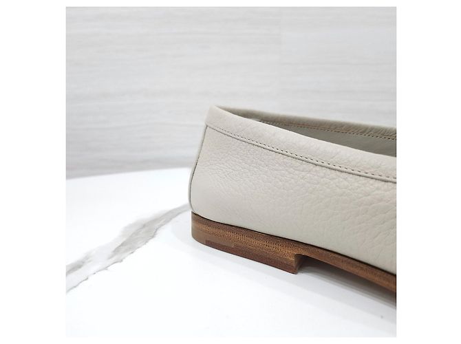 Prada Mocassino in pelle logo Triangle Chalk White - vista 15