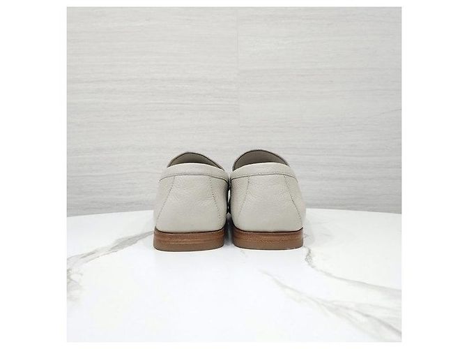 Prada Mocassino in pelle logo Triangle Chalk White - vista 3