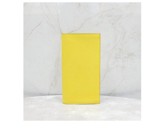Hermès Citizen Twill Long Wallet Lime Yellow - view 8