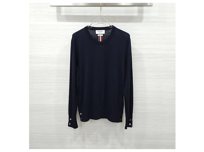 Thom Browne Navy Striped Wool Knit - view 7