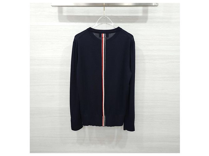 Thom Browne Navy Striped Wool Knit - view 8