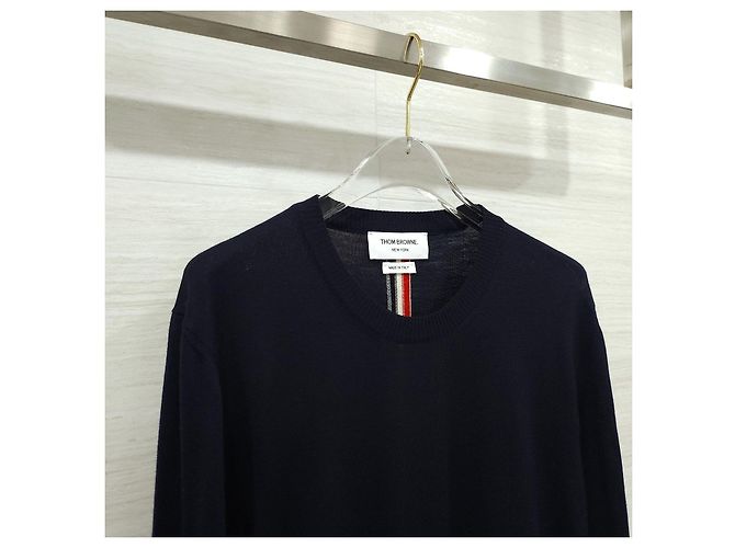 Thom Browne Navy Striped Wool Knit - view 9