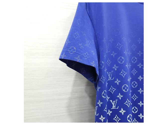 Louis Vuitton Gradient Blue Monogram Baumwoll-T-Shirt XS - Ansicht 11